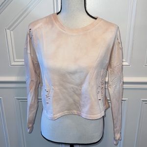 Twenty5A - Crop Pink/White TieDye Sweatshirt